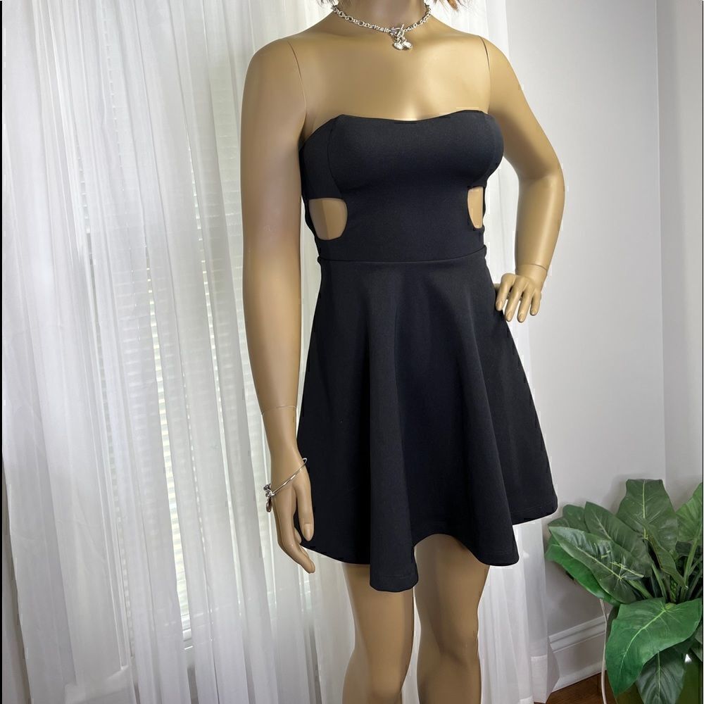 Topshop Strapless Little Black Dress